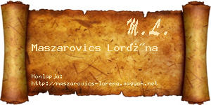 Maszarovics Loréna névjegykártya
